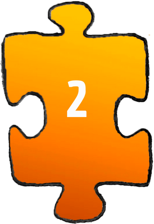 pièce puzzle 2 orange